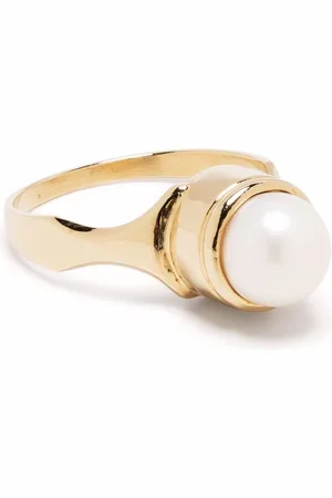 Beatriz Palacios Plated silver freshwater pearl signet ring
