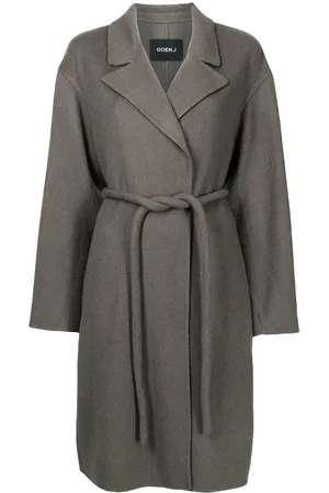 GOEN.J Peak-lapel belted coat