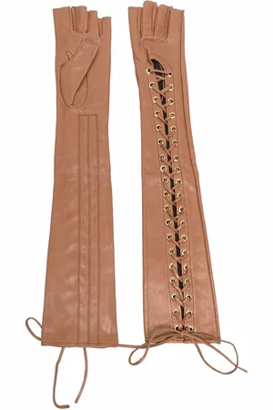 Manokhi Long lace-up leather gloves