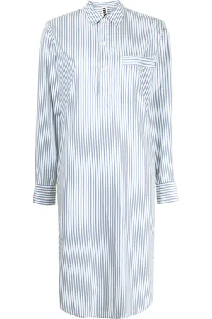 Tekla Striped poplin nightshirt dress
