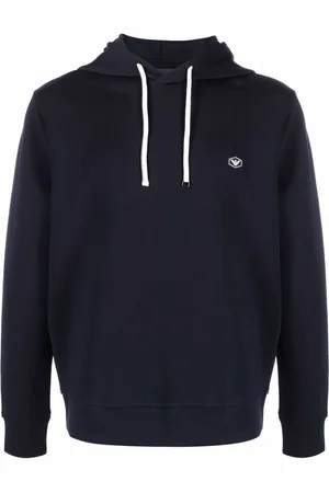 Emporio Armani Long-sleeved logo patch hoodie