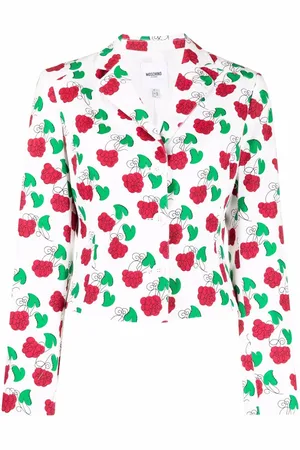 Moschino 2000s floral print notched lapels blazer