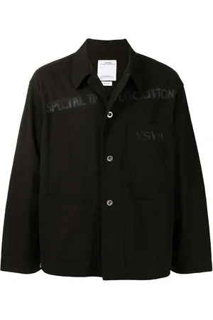 VISVIM Logo-print crinkle-effect shirt jacket