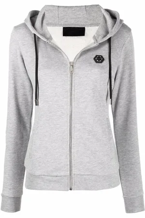 Philipp Plein Logo-appliqué zip-up hoodie