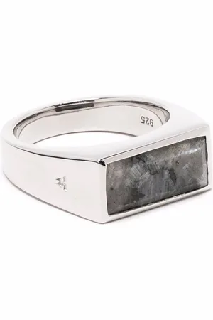 TOM WOOD Larvikite-detail signet ring