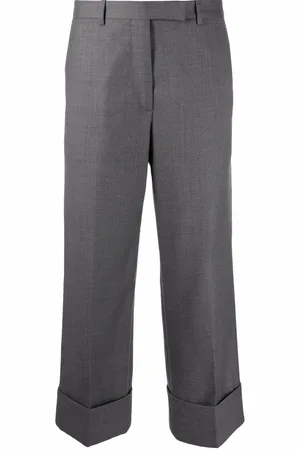 Thom Browne Cuffed-hem cropped trousers