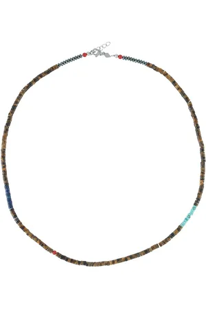 Nialaya Heishi faceted bead-embellished necklace