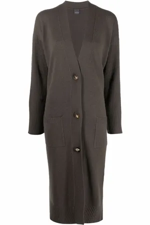 LORENA ANTONIAZZI Ribbed-sleeve cashmere cardi-coat