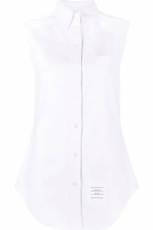 Thom Browne Sleeveless pointed collar shirt