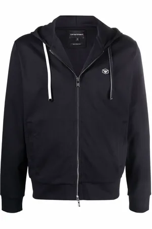 Emporio Armani Logo-patch zip-up hoodie