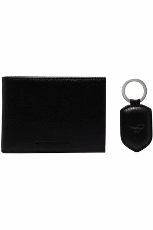 Emporio Armani Folded leather wallet and tag