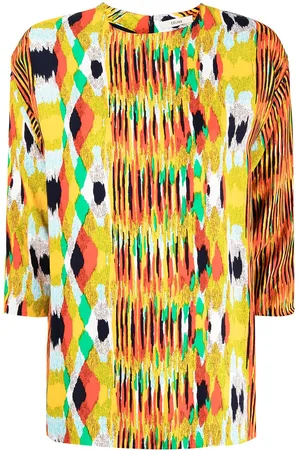 Céline 2000s abstract print blouse