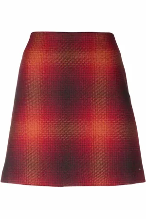 Tommy Hilfiger Check-pattern wool skirt