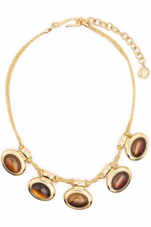 Givenchy 1990s pending gems necklace
