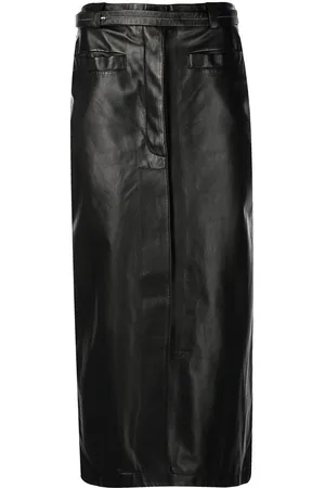 Proenza Schouler Belted leather midi skirt