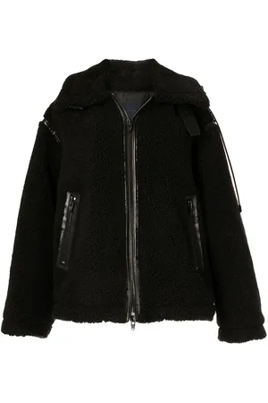 JUUN.J Faux-shearling oversized biker coat