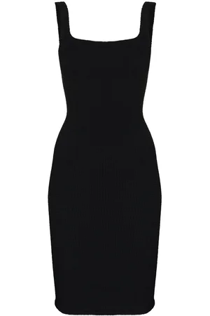 Hunza G Seersucker square neck mini dress
