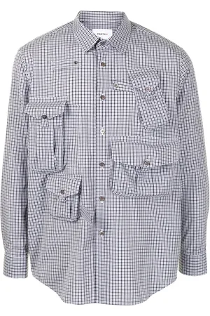 Ports V Multi-pocket gingham check shirt