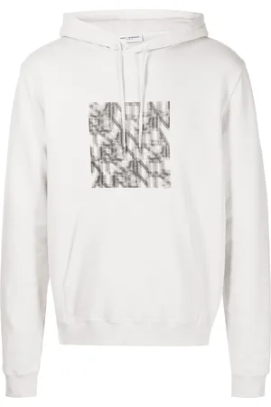 Saint Laurent Optical illusion-print relaxed hoodie