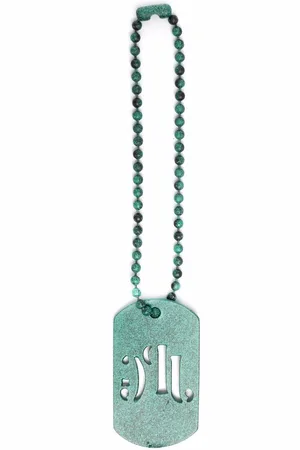 Jean Paul Gaultier 1990s cut-out logo tag pendant