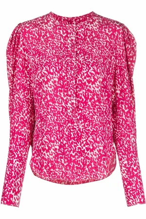 Isabel Marant Floral-print curved-hem silk blouse