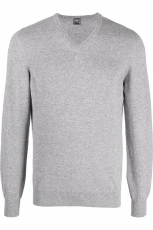 FEDELI V-neck cashmere jumper