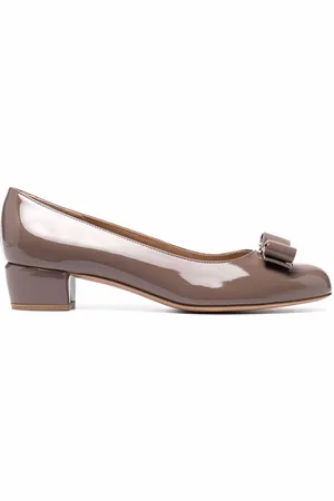 Salvatore Ferragamo 30mm bow-detail block-heel pumps