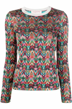 VALENTINO GARAVANI Logo-woven knitted top