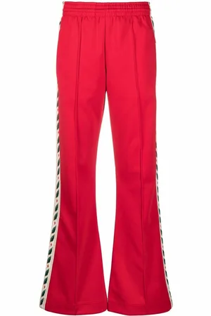 Casablanca Floral-embroidered flared trousers