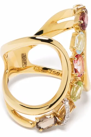 Brumani 18kt yellow gemstone and diamond ring