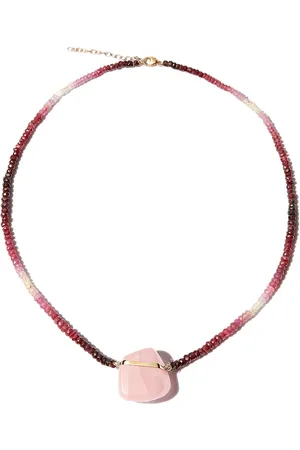 JIA JIA 14kt yellow quartz ruby ombre beaded necklace