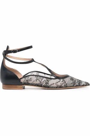 Scarosso Gae floral-lace ballerina shoes