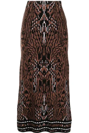 HAYLEY MENZIES Aztec Tiger jacquard midi skirt