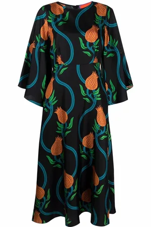 La DoubleJ Sorella silk-twill midi dress