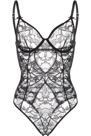 FLEUR DU MAL Magnolia lace ouvert bodysuit