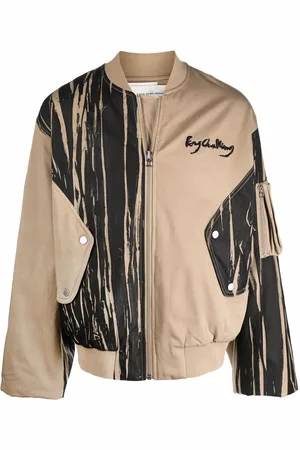 Feng Chen Wang Striped graphic bomber jacket