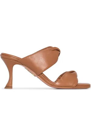 Aquazzura Twist 75mm leather mules