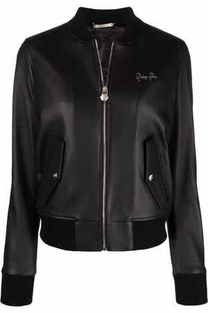 Philipp Plein Leather bomber jacket