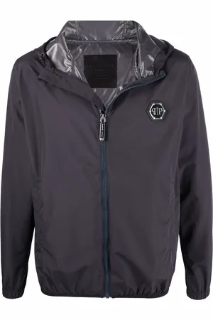 Philipp Plein Logo-patch zip-up windbreaker