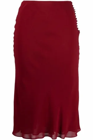 Dior 1990s ruffled hem high-waisted skirt
