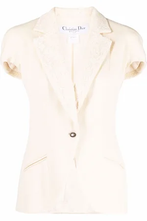 Dior 1990s lace-panelled short-sleeved blazer