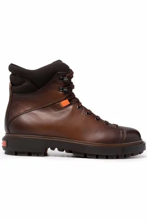 santoni Distressed lace-up mountain boots