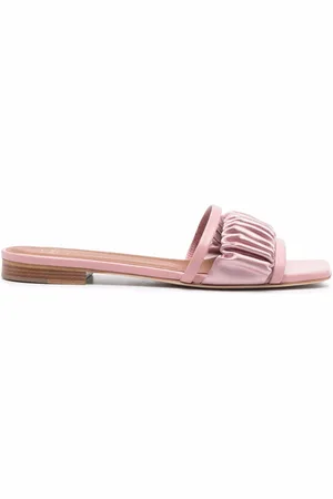 MALONE SOULIERS Gathered-panel leather sandals