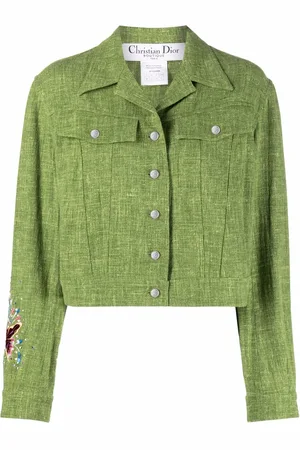Dior 1990s embroidered motif cropped jacket