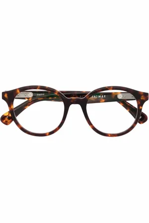 PETER & MAY WALK Tortoiseshell round-frame glasses