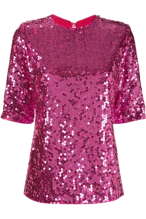 Saint Laurent 1990s sequinned short-sleeved blouse