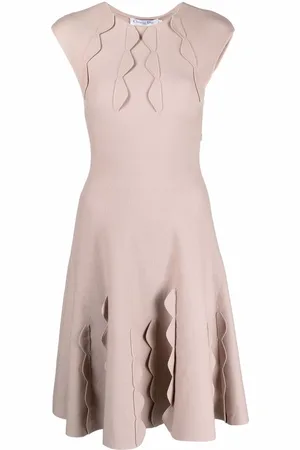 Dior 2000s scalloped detailing flared knitted-dress