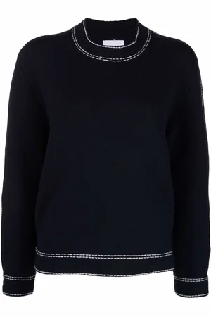 Barrie Contrasting-stitch jumper