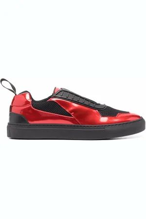 FERRARI Layered laminated-effect sneakers