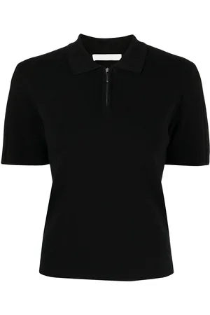 DION LEE Half-zip short-sleeved polo top